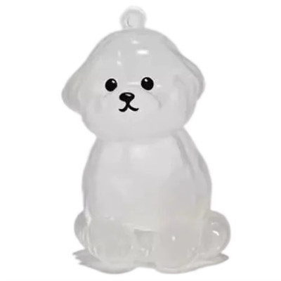 Clear Pet Hair Keychain Cute Dog Fur Keepsake Holder Creative Transparent Pet Ha