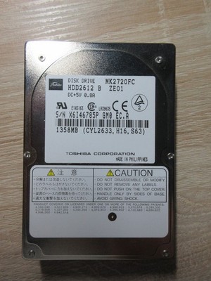  Toshiba MK2720FC 1358MB 2,5'' IDE 44 Pin HDD Festplatte Rarität Vintage  