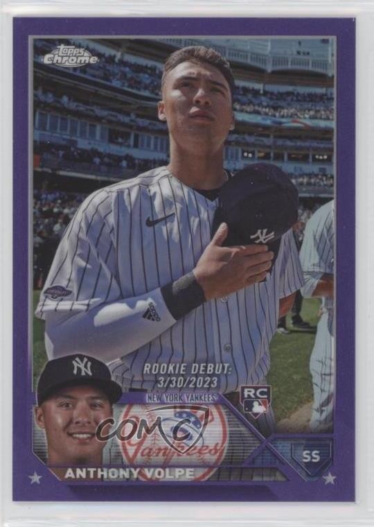 2023 Topps Chrome Update Rookie Debut Purple Refractor 53/250 Anthony Volpe p2h