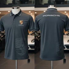 Porsche Motorsport Heritage Racing Logo Mans Short Sleeve Polo Shirt 3D, S-5XL