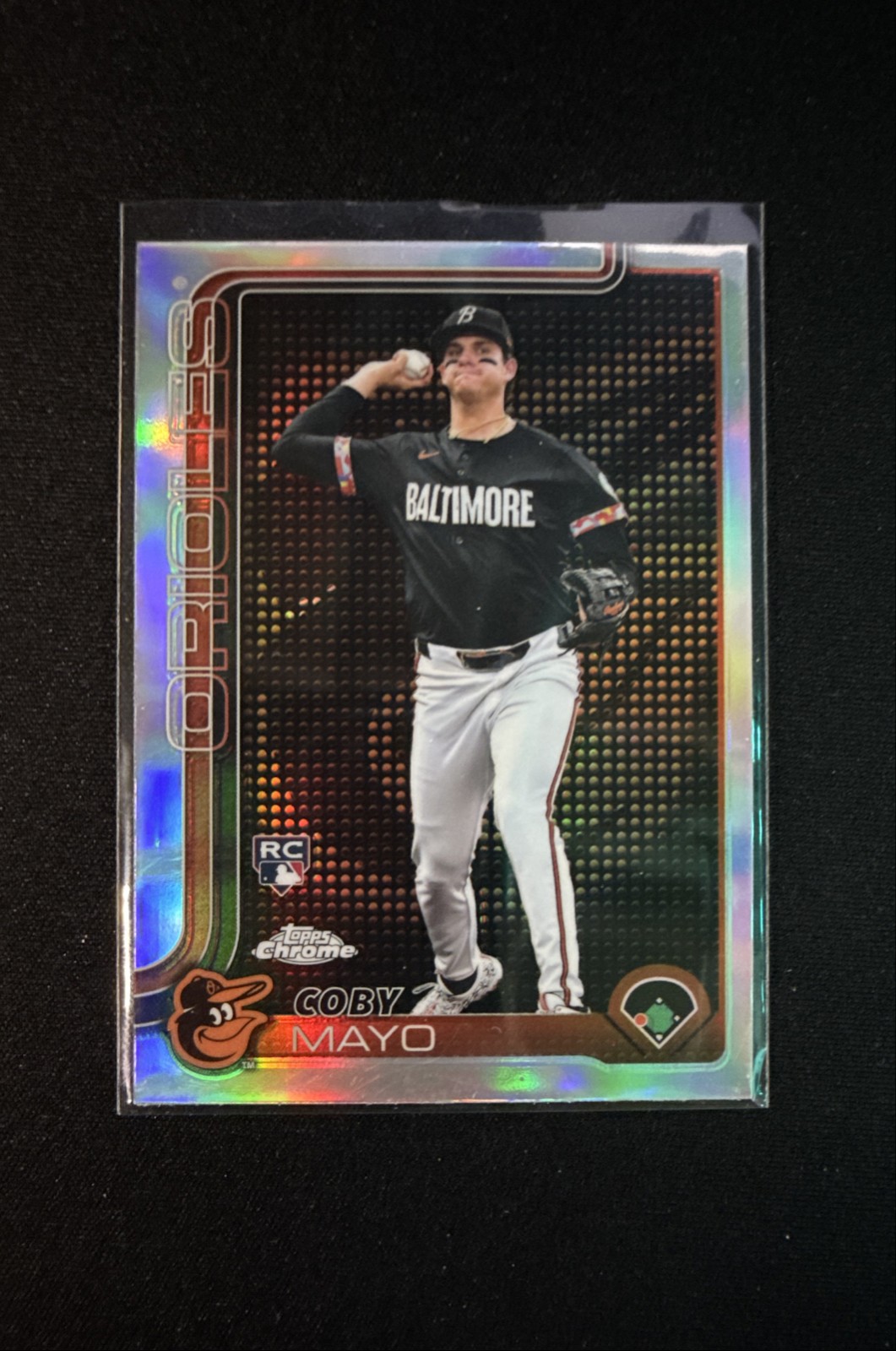 2025 Topps Chrome #120 COBY MAYO - Lightboard Logo Refractor [RC,SSP] - Orioles
