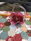 8” VTG Fenton Cranberry Snow Crest Thumbprint  Crimped Ruffled Basket — photo 3