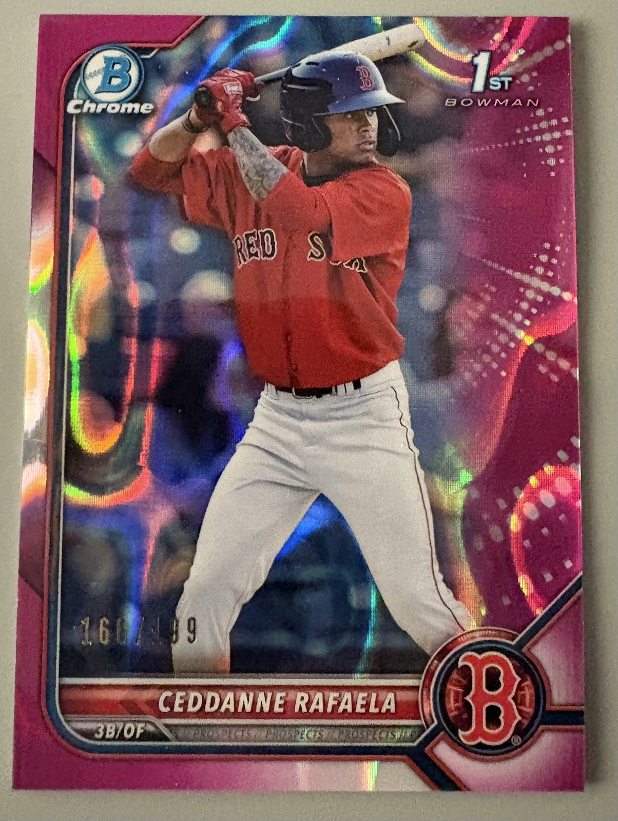 2022 Bowman Chrome Ceddanne Rafaela Fuchsia Refractor 166/199 BCP-61