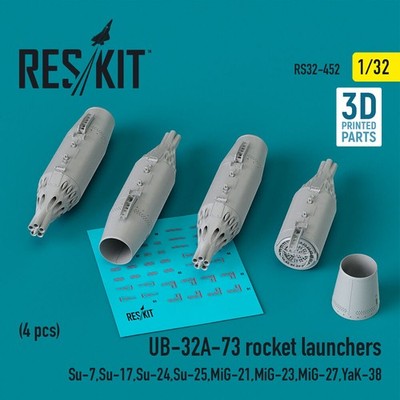 ResKit RS32-0452 - 1:32 UB-32A-73 rocket launchers (4 pcs) (Su-7, Su-17, Su-24, 
