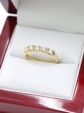 18ct Yellow Gold 0.44ct Natural Diamond 5 Stone Ladies Band Ring Size K 1/2
