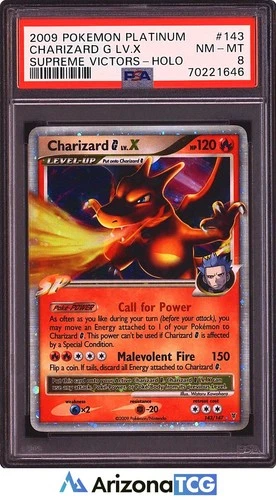 Pokemon 2009 Charizard G LV.X 143/147 Holo Supreme Victors PSA 8