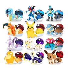 12 Styles Pokemon Figures Pikachu Eevee Mewtwo Greninja Pokeball Toy Gift