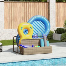 Poolside Float Storage Beige PE rattan, powder-coated steel Medium