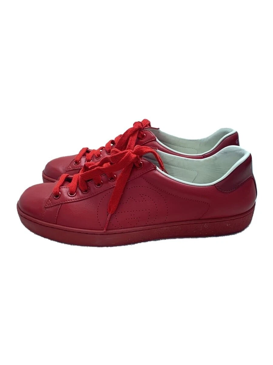 Baskets basses Gucci UK7 cuir rouge chaussures décontractées occasion