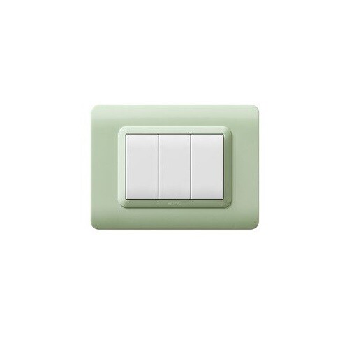 Placca Ave 44Py03Gd - Sistema 44 - 3 Moduli Giada Opalino - Semitrasparente