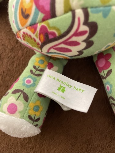 New Vera Bradley Bear Tutti Frutti Teddy Bear Green Newborn Baby Plush Doll NWT - Picture 4 of 5