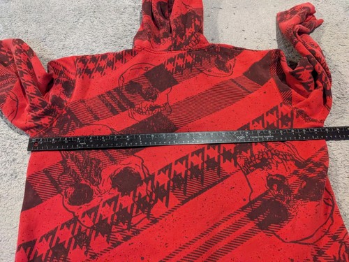 Hybrid Tees Hoodie Mens XL Skull All Over Print Sweater Sweatshirt Y2K Skate - Picture 7 of 10