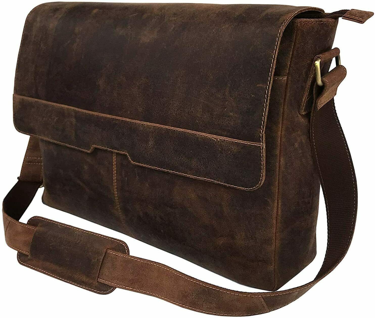 Vintage Cuero Hombre Portátil Tab IPAD Maletín Bandolera Mujer Bolsa