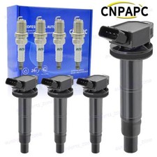 4Pack UF333 Ignition Coils and Spark Plugs for Toyota Camry Rav4 Highlander 2.4L