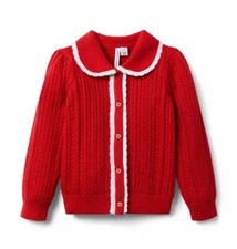 JANIE and JACK Scalloped Collar Cardigan Size 2T Red