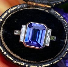 Art Deco Style Breathtaking 5CT Sapphire Engagement Ring 925 Sterling Silver