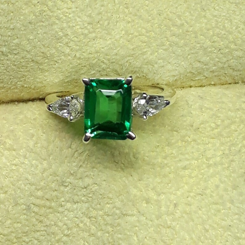 Birthstone Jewelry Emerald Ring Emerald Cut Ring Emerald Rings For Women