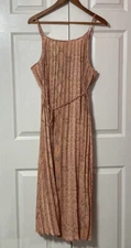 AVA & VIV Pink/Rust Animal Print Pleated Sleeveless Midi Dress NWT Size 2X