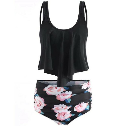 Lady Ruffle Tankini Bikini Set High Waist Beach Bathing Suit Swimwear Swimsuits* - Picture 21 of 28