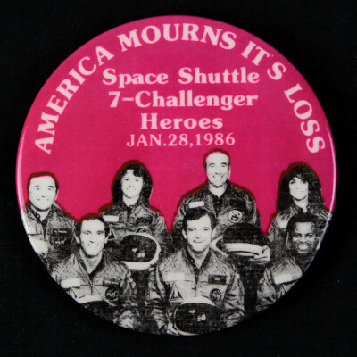 1986 Space Shuttle 7-Challenger Heroes 3'' Pinback Button 