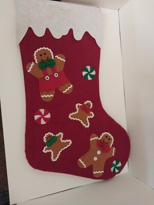 Felt Christmas Stocking Ginger Bread Man