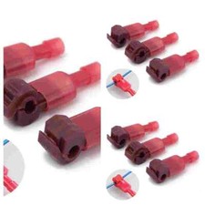 Insulated Male 22-16AWG Red Quick Disconnect T-Taps Wire Crimp Connector Nylon