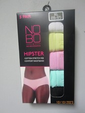 No Boundaries Women 5-Pr Cotton Stretch Rib Solid Hipster Underwear Sz XL 15-17 