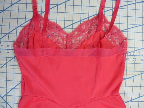 TOP vintage 40s red NYLON SLIP satin HEART appliques 32 - 第 9/9 張圖片