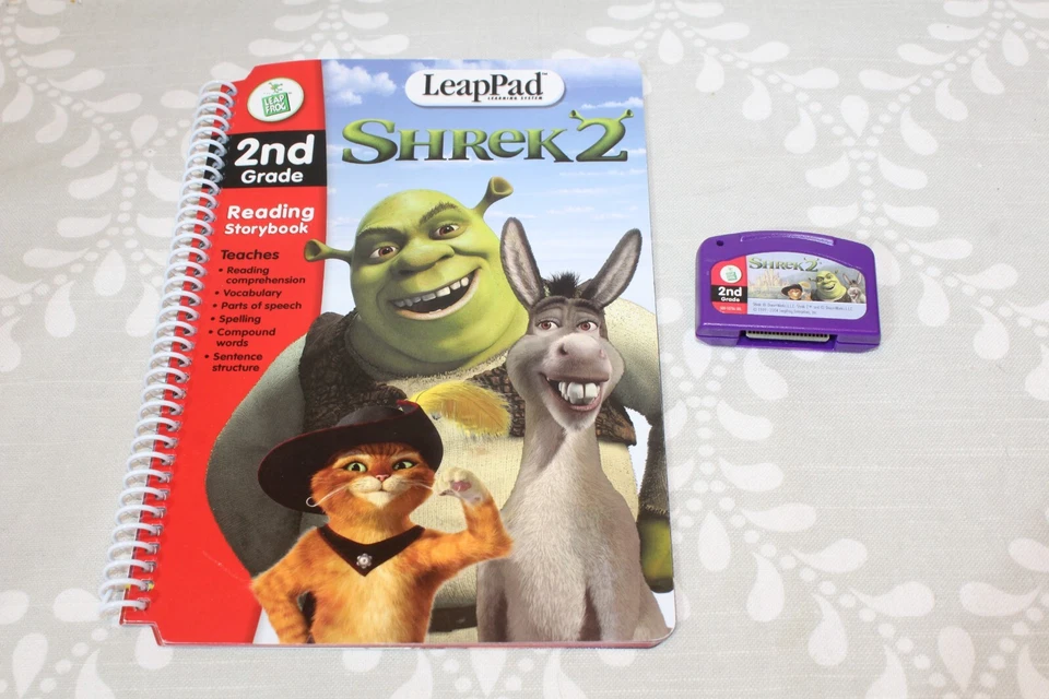 Leap Frog LeapPad SHREK 2 & THE INCREDIBLES Book & Cartridge 2nd Grade Lot of 2 - Image 4 of 4
