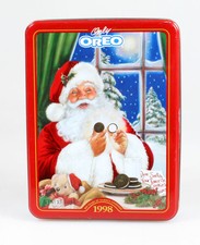 ONLY OREO 1998 100 YEARS OF NABISCO COLLECTORS HOLIDAY TIN, (8x6x2-3/8)
