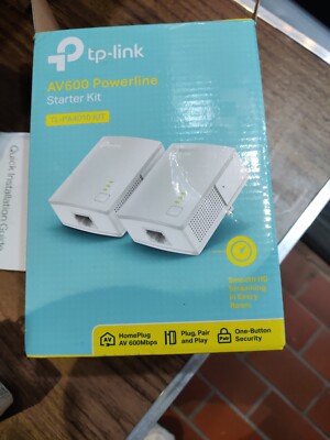 TP-Link TL-PA4010 KIT AV600 White Ethernet Adapter 600Mbps Powerline Starter Kit