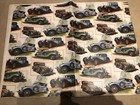 Vintage Birthday Wrapping Paper 5 Sheets All The Same Car Design