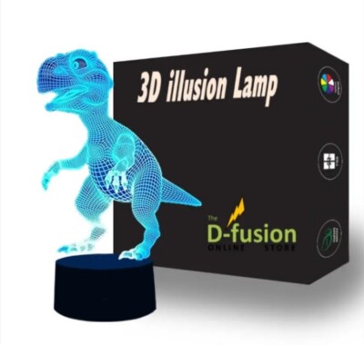 Optische 3D Dinosaurier Täuschungslampe. Ein Nachtlicht LED Kinder Stimmungslicht Nachttisch