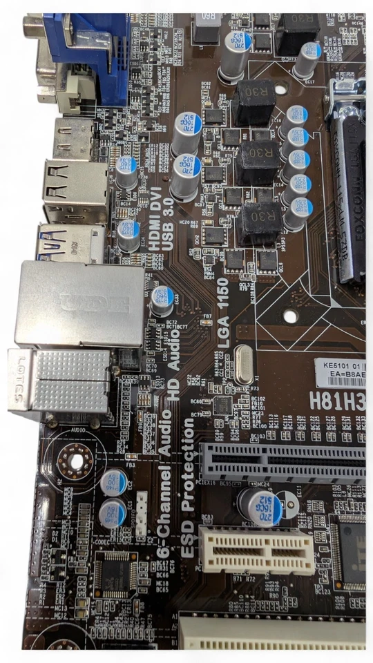 ECS H81H3-M V1.0 MicroATX LGA1150 Motherboard DDR3 HDMI VGA USB3.0 Intel 4th Gen - Image 3 of 4
