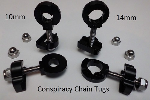 Conspiracy BMX Chain Tensioners Adjusters Tugs 10mm or 14mm Incl.safety end nuts