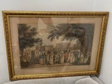 Antique Edward Dayes DF Soiron Engraving Print The Promenade in St. James Park