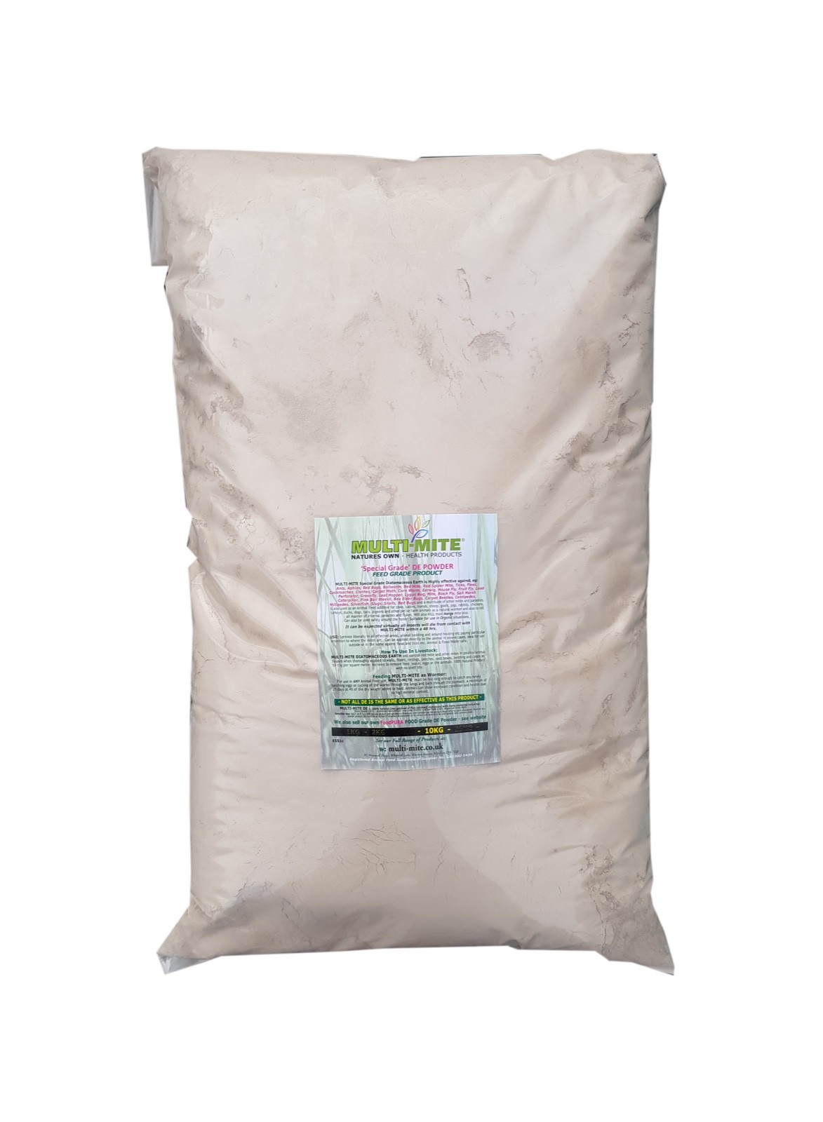 MULTI MITE 10KG DIATOMACEOUS EARTH Feed Supplement Red Mite Worming DE