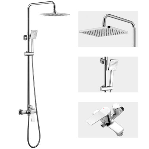 Shower System Rain Shower Shower Fitting Mixer Battery Set with Hand Shower Stainless Steel - Picture 1 of 14