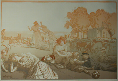 Auguste Lepere - Sonntags vor Paris - Farbholzschnitt - 1901