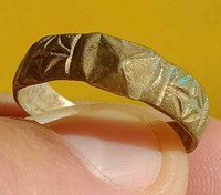 EXTREMELY ANCIENT ROMAN SILVER BRONZE WEDDING RING RARE