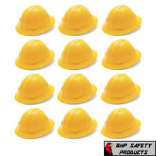  12 HATS PYRAMEX FULL BRIM SAFETY HARD HAT YELLOW W/ 4 POINT RATCHET SUSPENSION