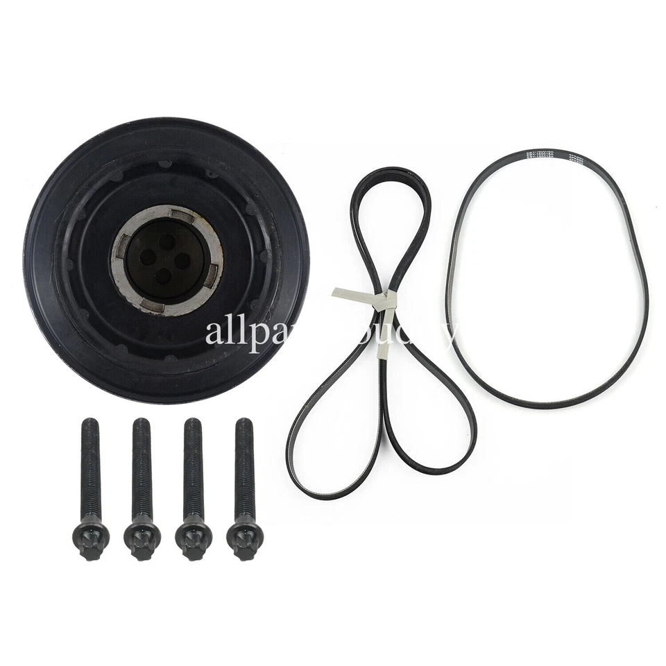 1*Crankshaft Pulley+4*Bolts+2*Belts for BMW 330D 325D 525D 530D 535D 635D 730D - Image 3 of 4