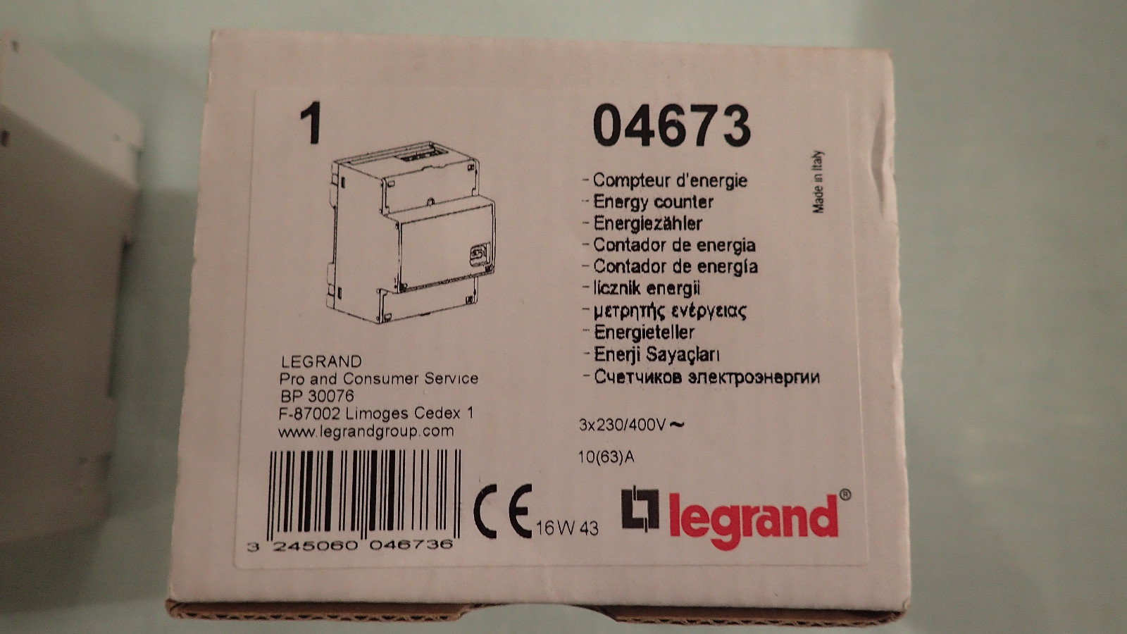 Compteur d'énergie Legrand 04673 triphasé 63A sous-compteur électrique modulaire - 2