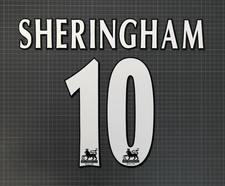 SHERINGHAM #10 1997-2007 Player Size Premier League White Nameset Lextra