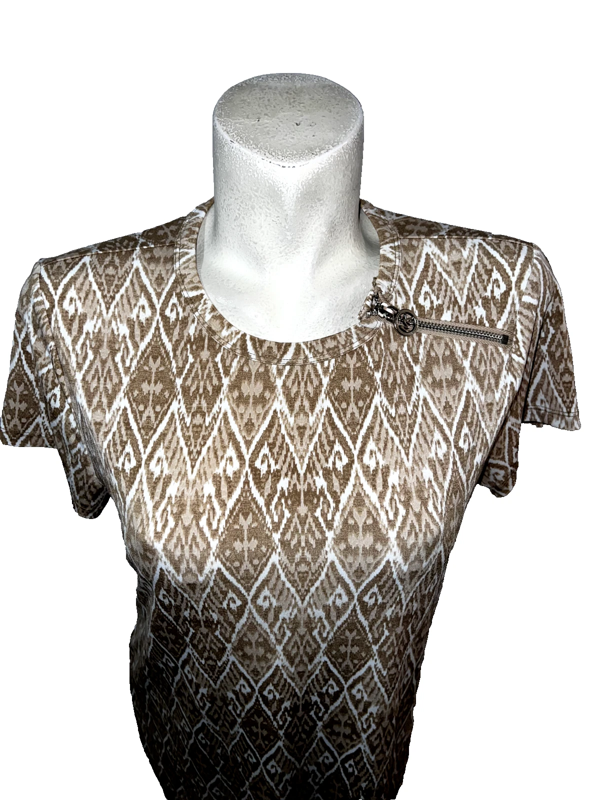 Abito MICHAEL KORS taglia L marrone maglia liquida maglione cambio S S tunica elasticizzata