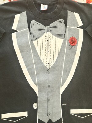 vintage 1980 Tuxedo design T−Shirts Vintage 1980 Tuxedo Black Single Stitch Shirt Art Designer