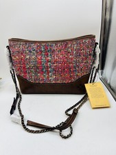 Patricia Nash Salvina Crossbody Shoulder Bag Spring Boucle Pink Multi Leather