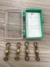 Scotchline Brass Barrel Swivels Pack Of 4 Per Case Vintage Fishing