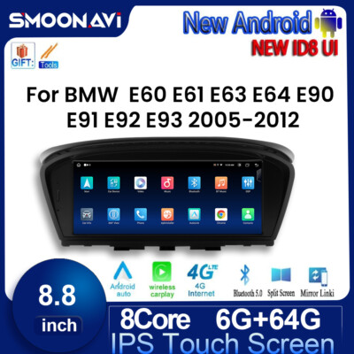 Android 13 Built in Carplay 6+64GB GPS Car Stereo For BMW E90 E91 E60 E61 CCC