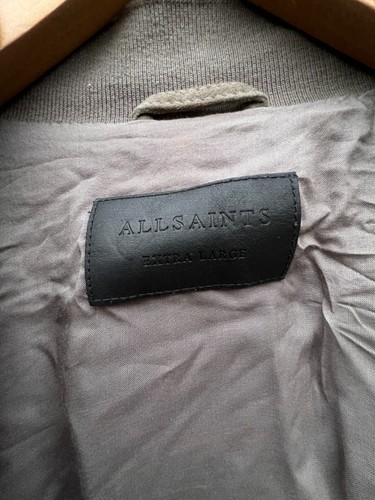 All Saints Mens KEMBLE Suede Bomber Jacket XL Biker Leather EXTRA LARGE Moto - Picture 5 of 10